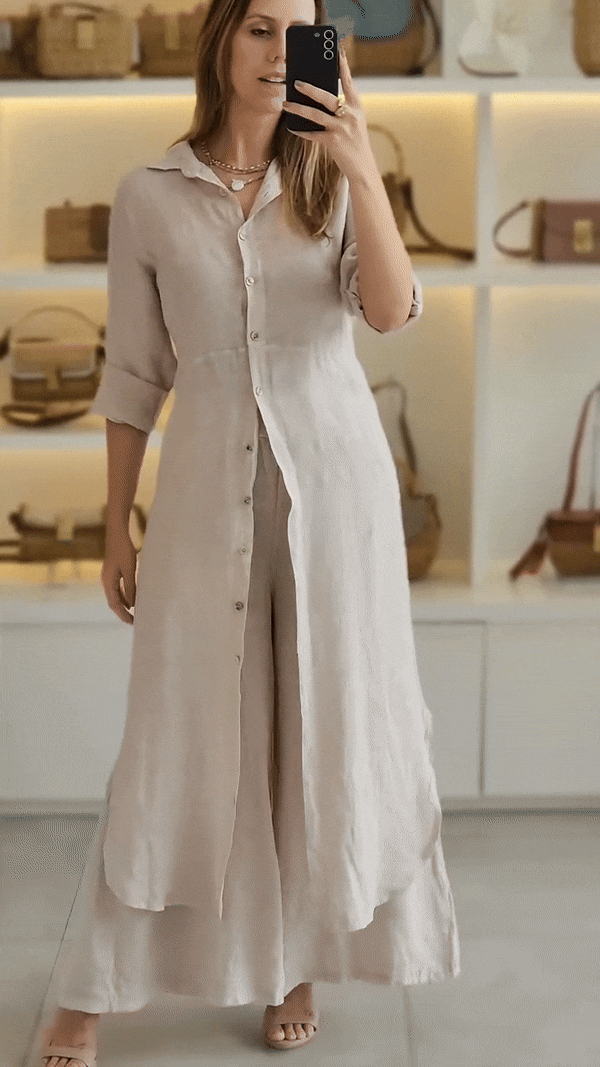 Mathilda | Linen Two Piece Set - Beige