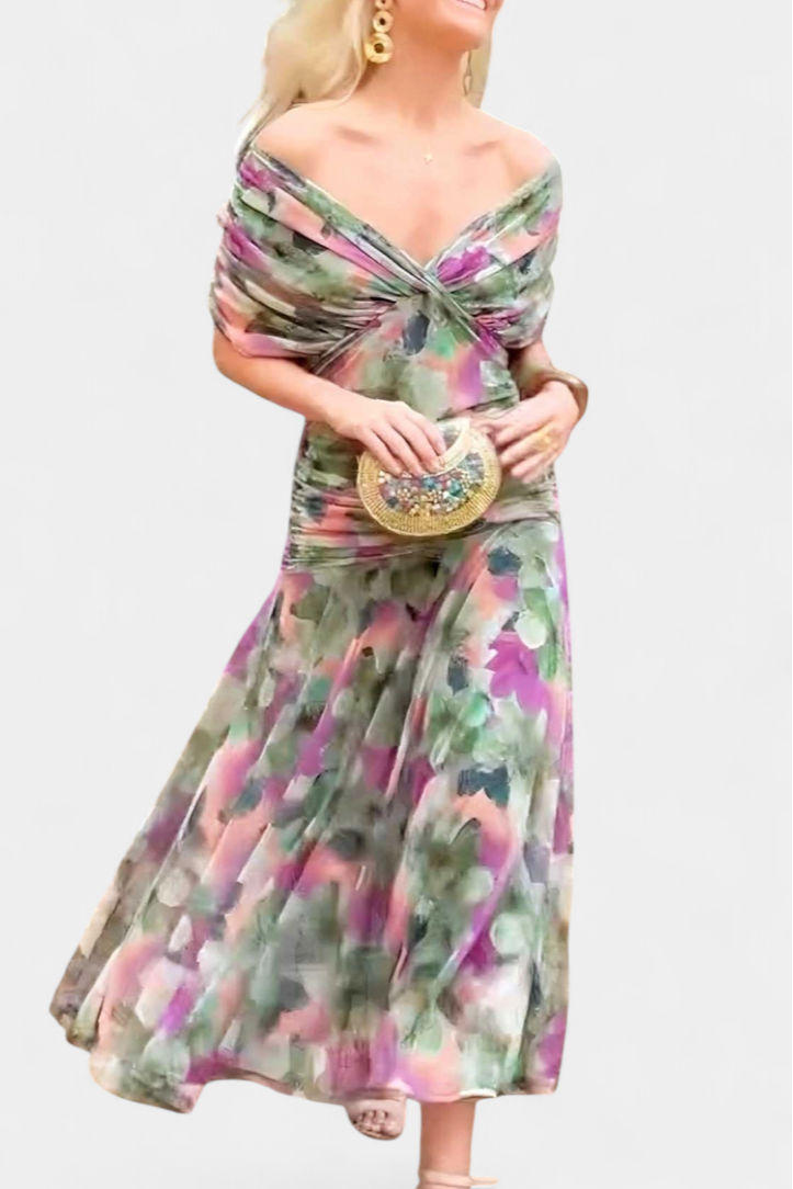Lowenna | Elegant Dress - Black Silk Midi