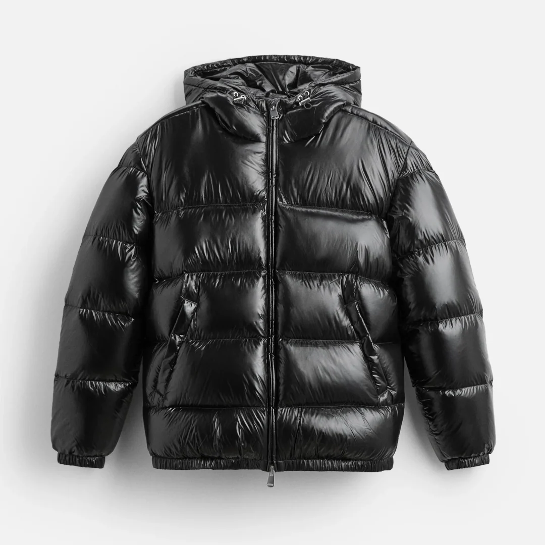 Elias | Modern Puffer Coat - Shiny Black