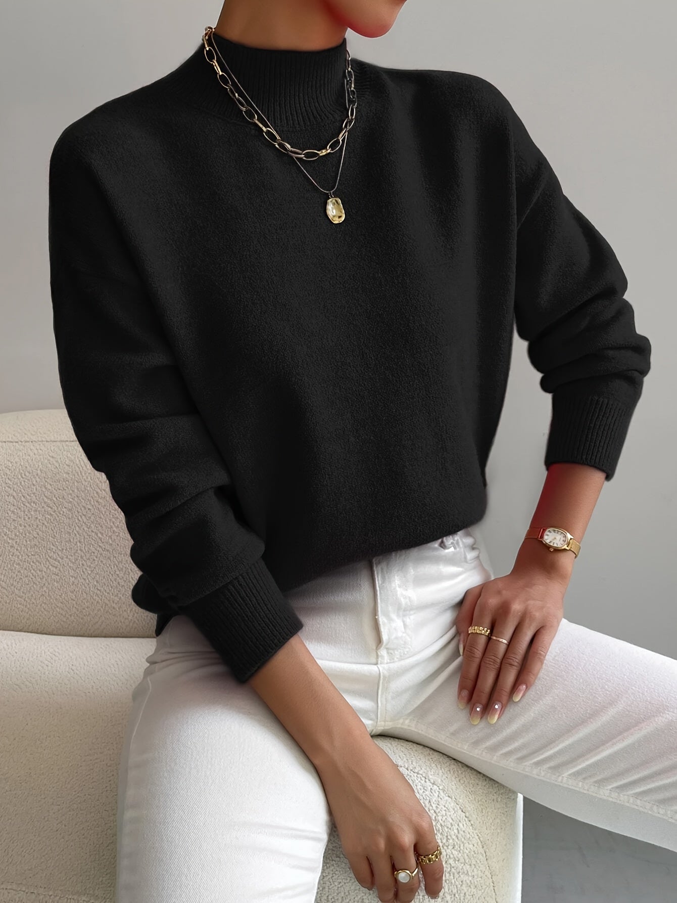 Faith | Women’s Spring Comfortable Mock Neck Sweater