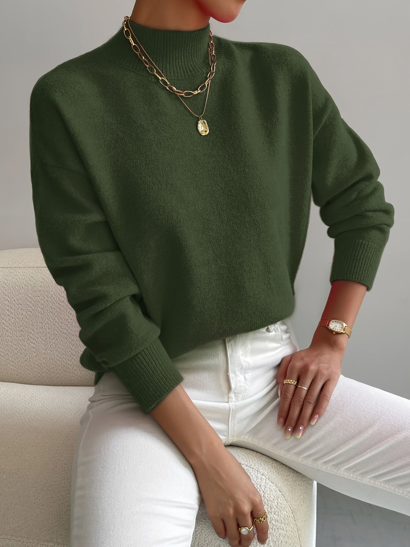 Faith | Women’s Spring Comfortable Mock Neck Sweater