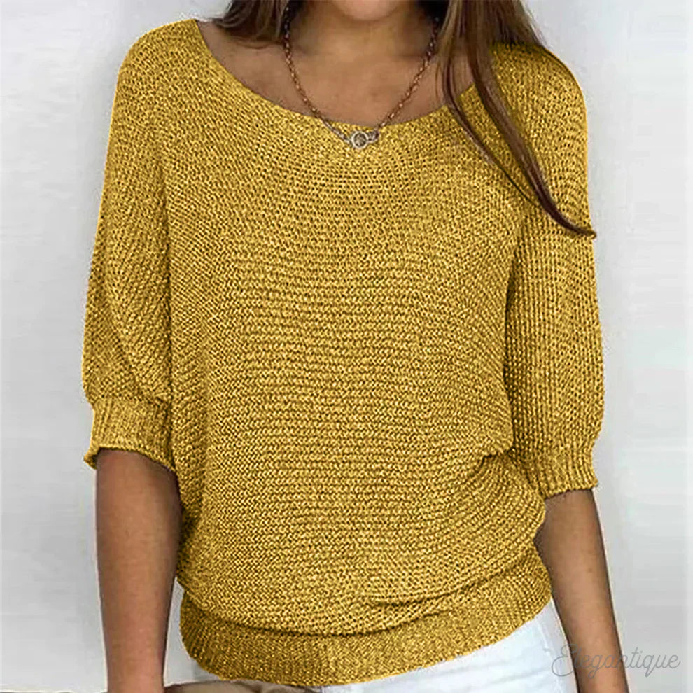 Louisa | Elegant Sweater - Cashmere Blend - Light Grey