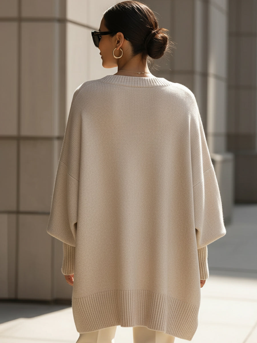 Mandy | Oversized Poncho - Elegant Knit