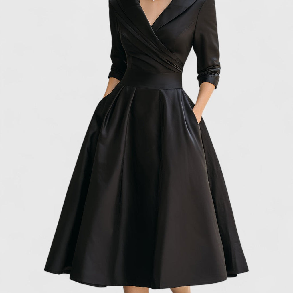 Marley Quinn | Elegant Midi Dress - Floral Print Cotton