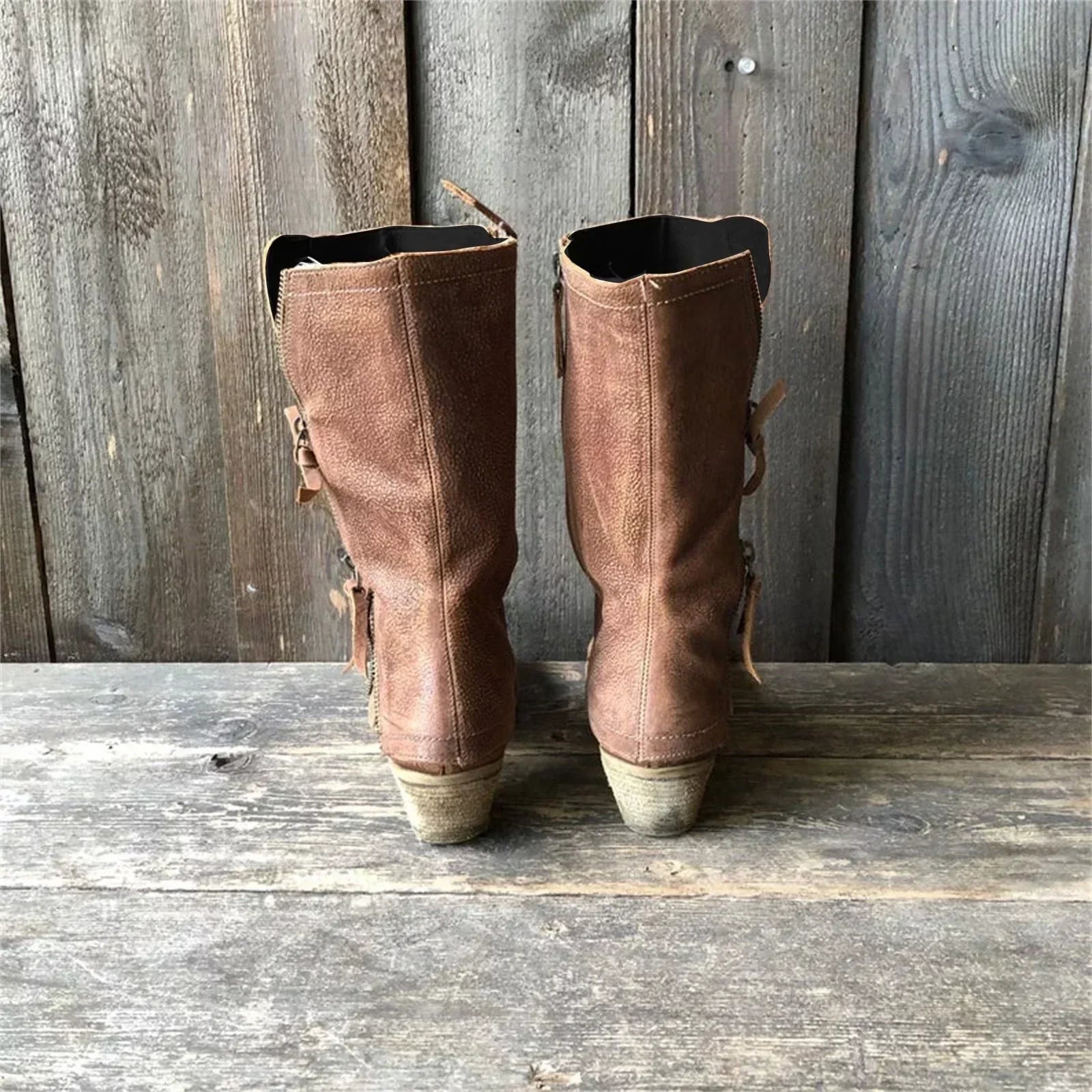Lourdes | Winter Cowgirl Boots - Brown Leather