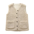 Ella | Casual Sherpa Vest - Warm Beige