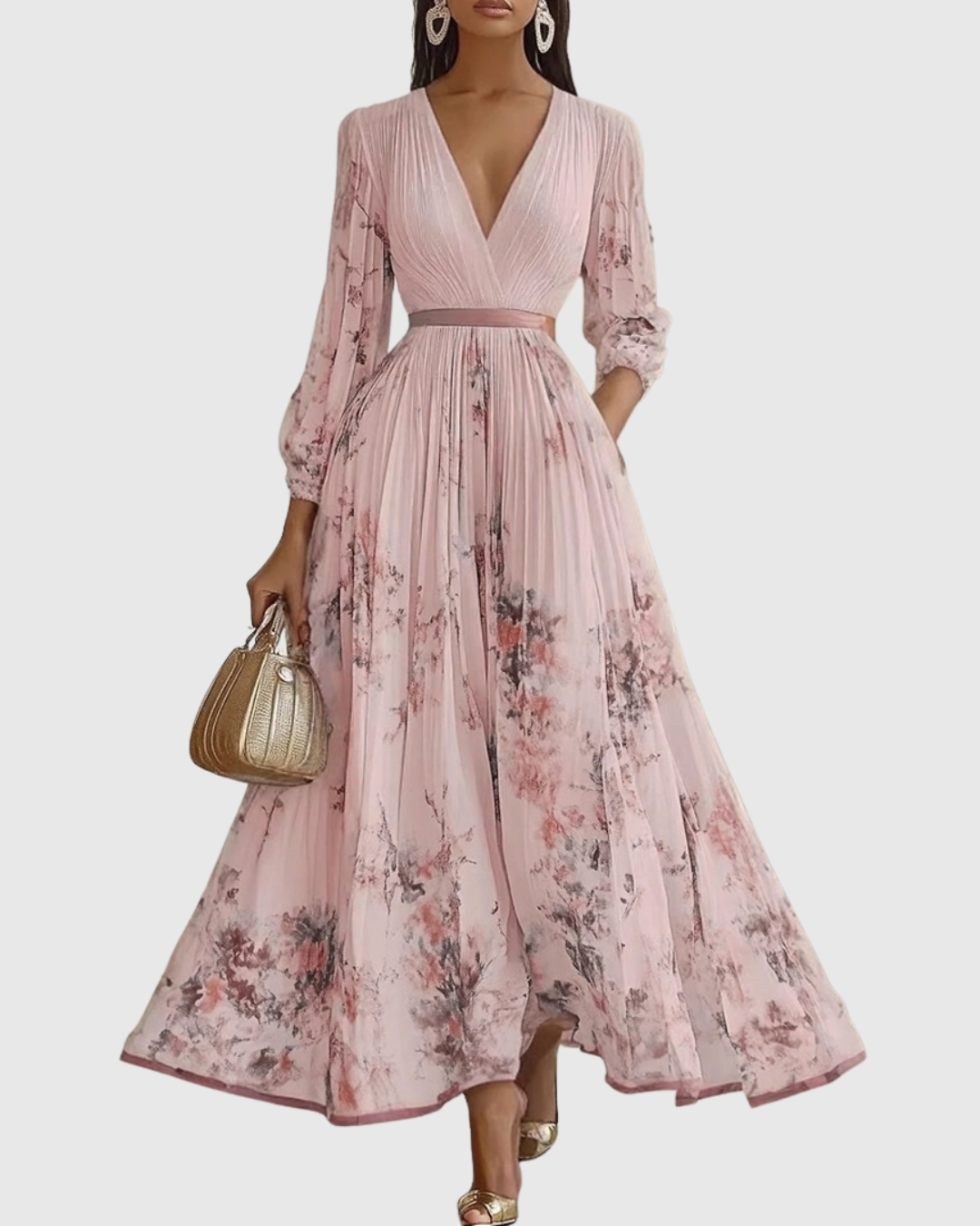 Faith | Floral Midi Dress Sleeveless Pleated - Multi
