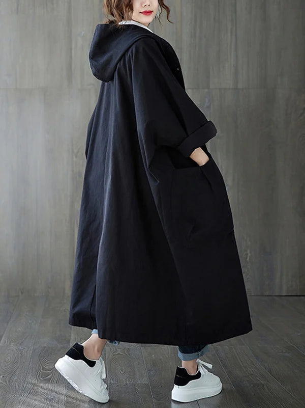 Felicia | Long Waterproof Coat - Black