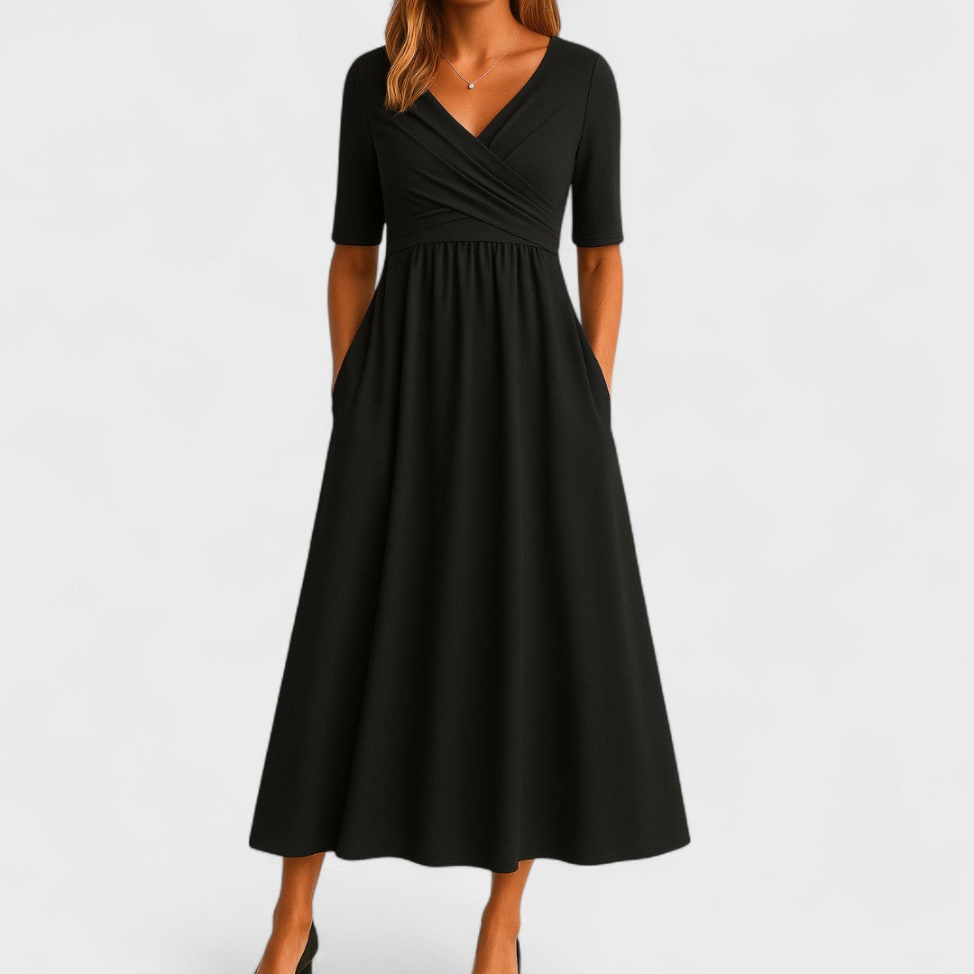 Ida | Midi Dress - Silk Blend - Navy