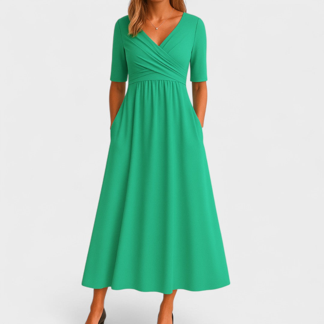 Ida | Midi Dress - Silk Blend - Navy
