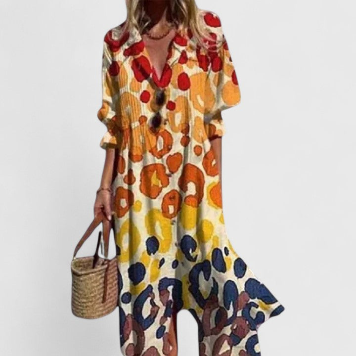 Paula | Boho Dress - Floral Print Cotton