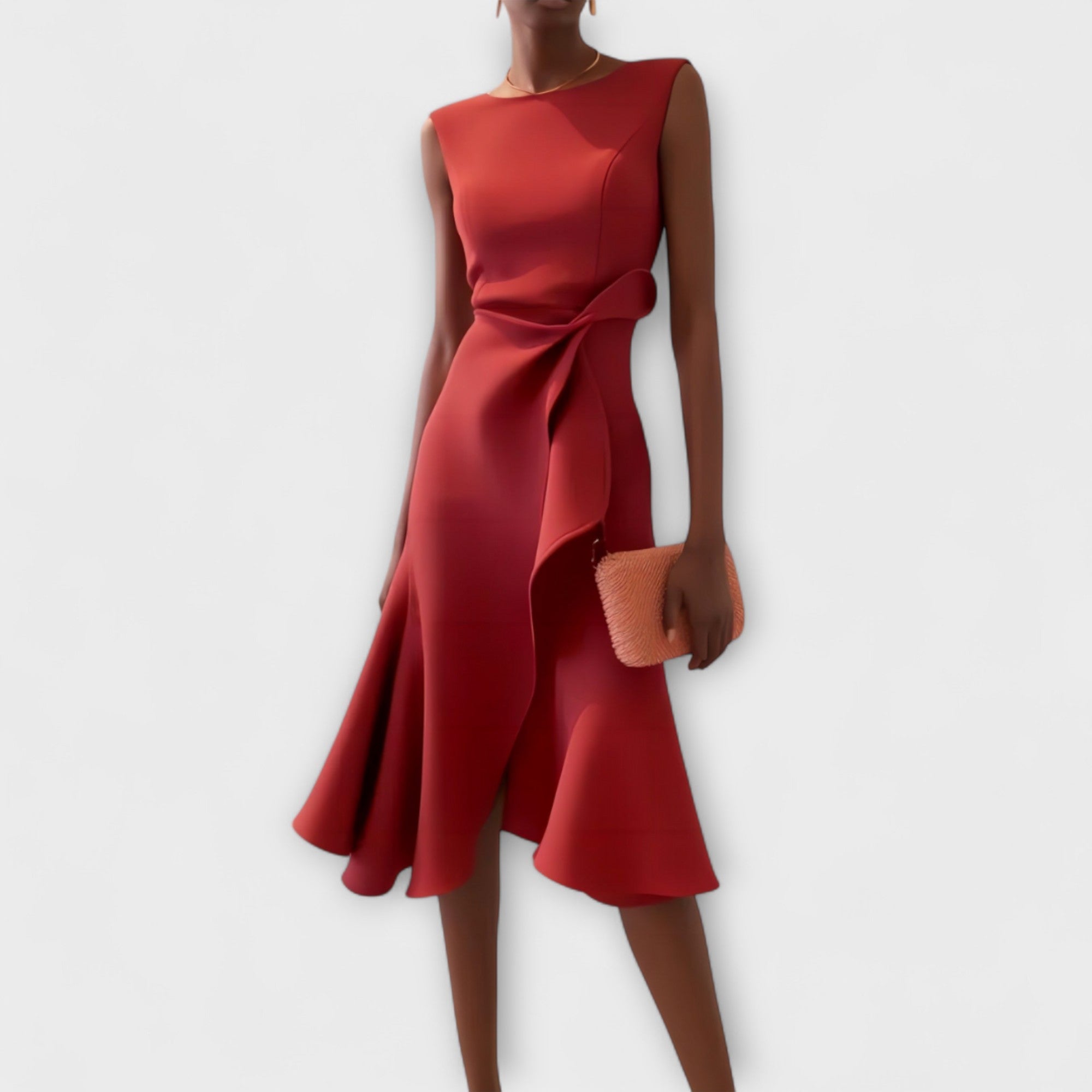 Darlene | Midi Dress - Black Silk