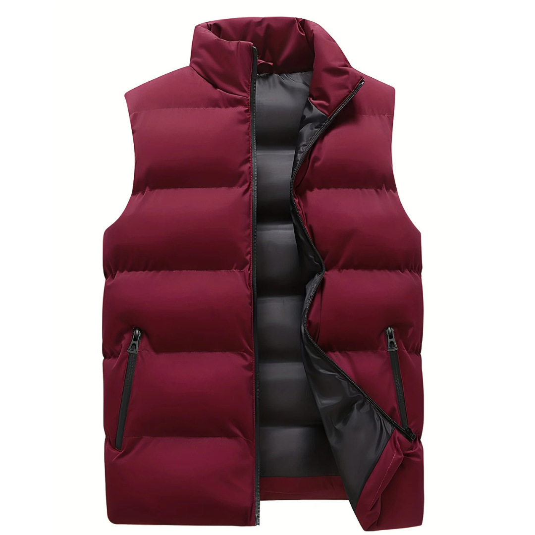 Quentin | Men's Winter Puffer Vest - Layered Style, Dark Blue