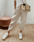 Helga | Casual Linen Trousers - Beige