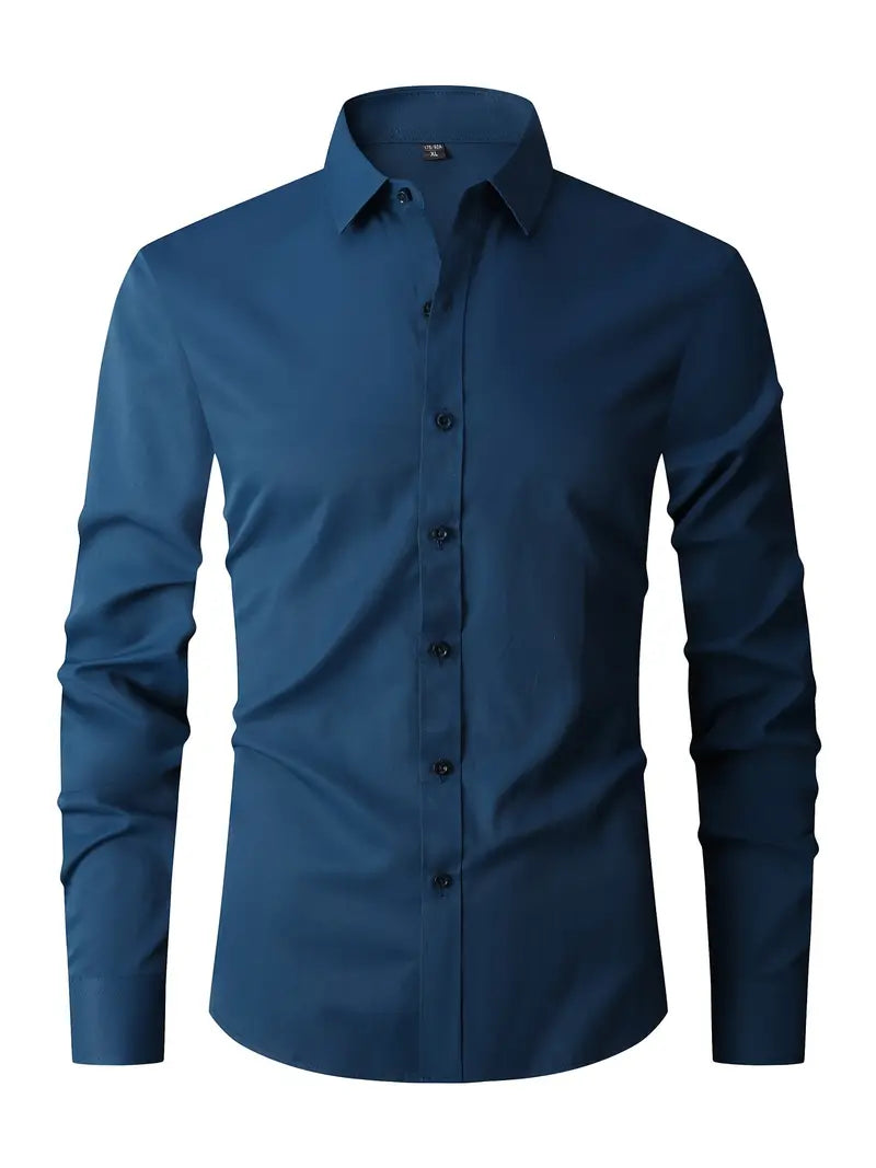 Oliver | Slim Fit Shirt - Blue Cotton