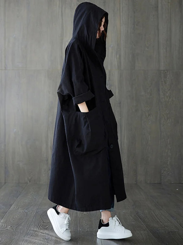Felicia | Long Waterproof Coat - Black