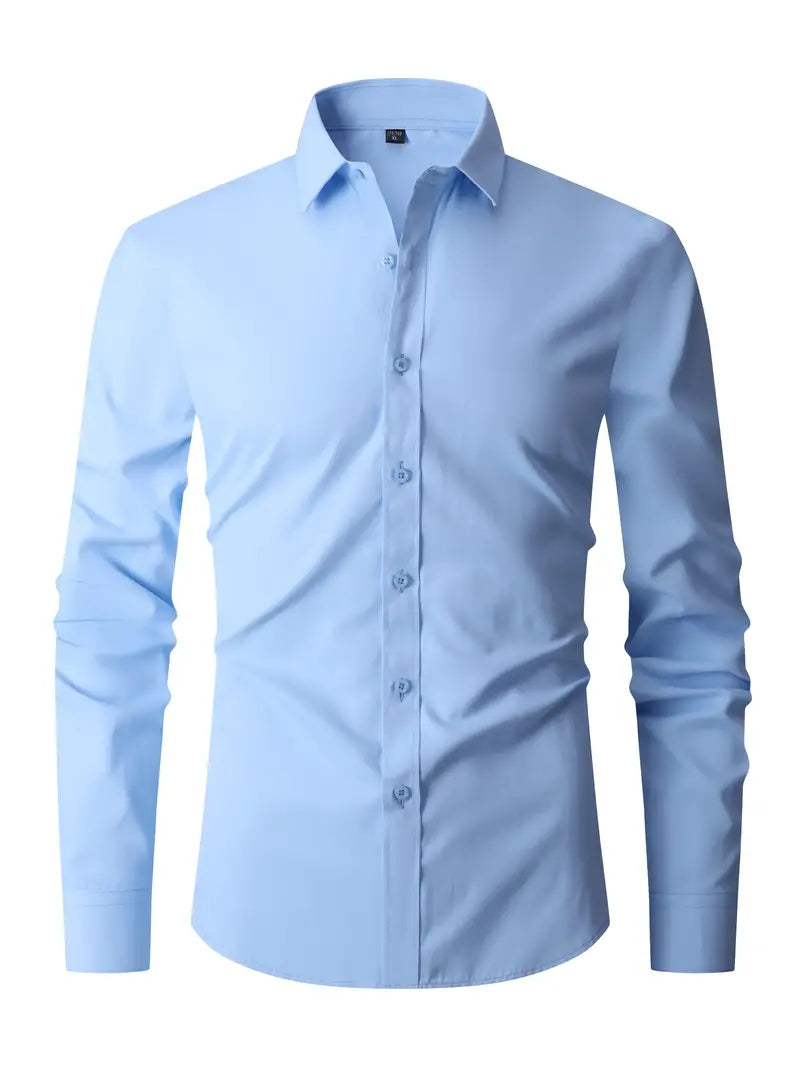 Oliver | Slim Fit Shirt - Blue Cotton