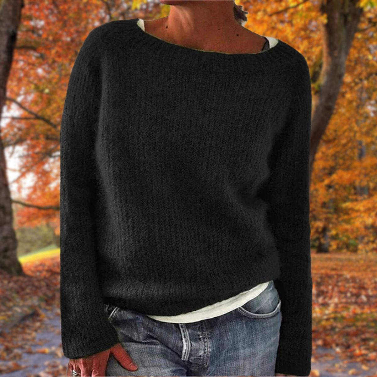 Julie | Relaxed Fit Knit Sweater - Light Grey