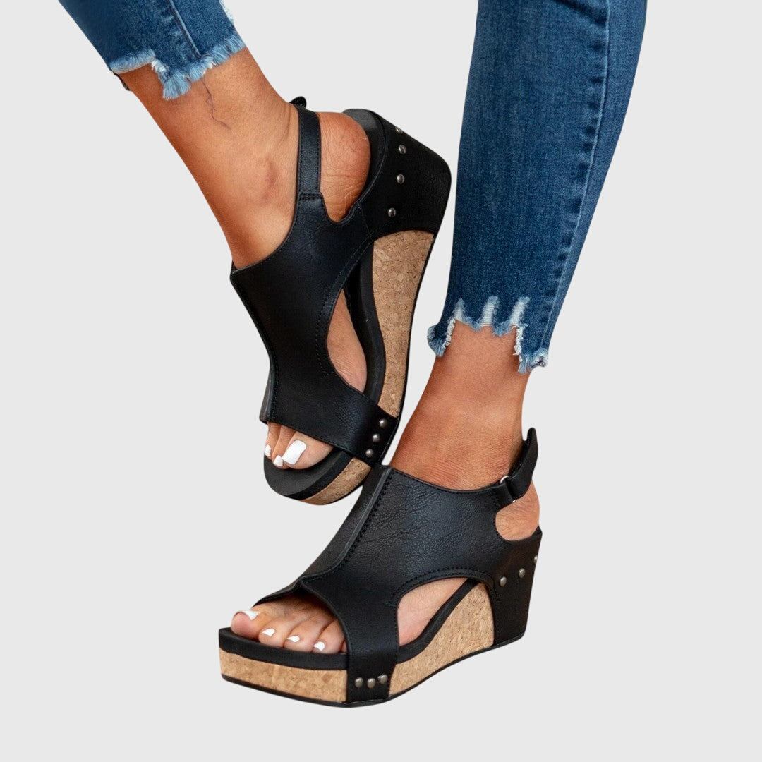 Adela | Orthopedic Sandals - Black Leather