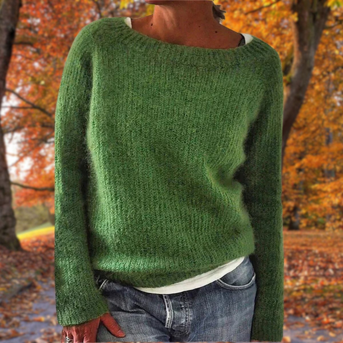 Julie | Relaxed Fit Knit Sweater - Light Grey