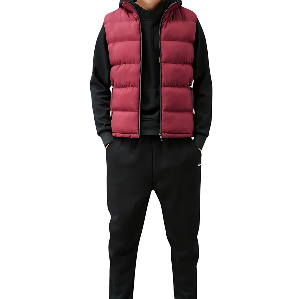 Quentin | Men's Winter Puffer Vest - Layered Style, Dark Blue