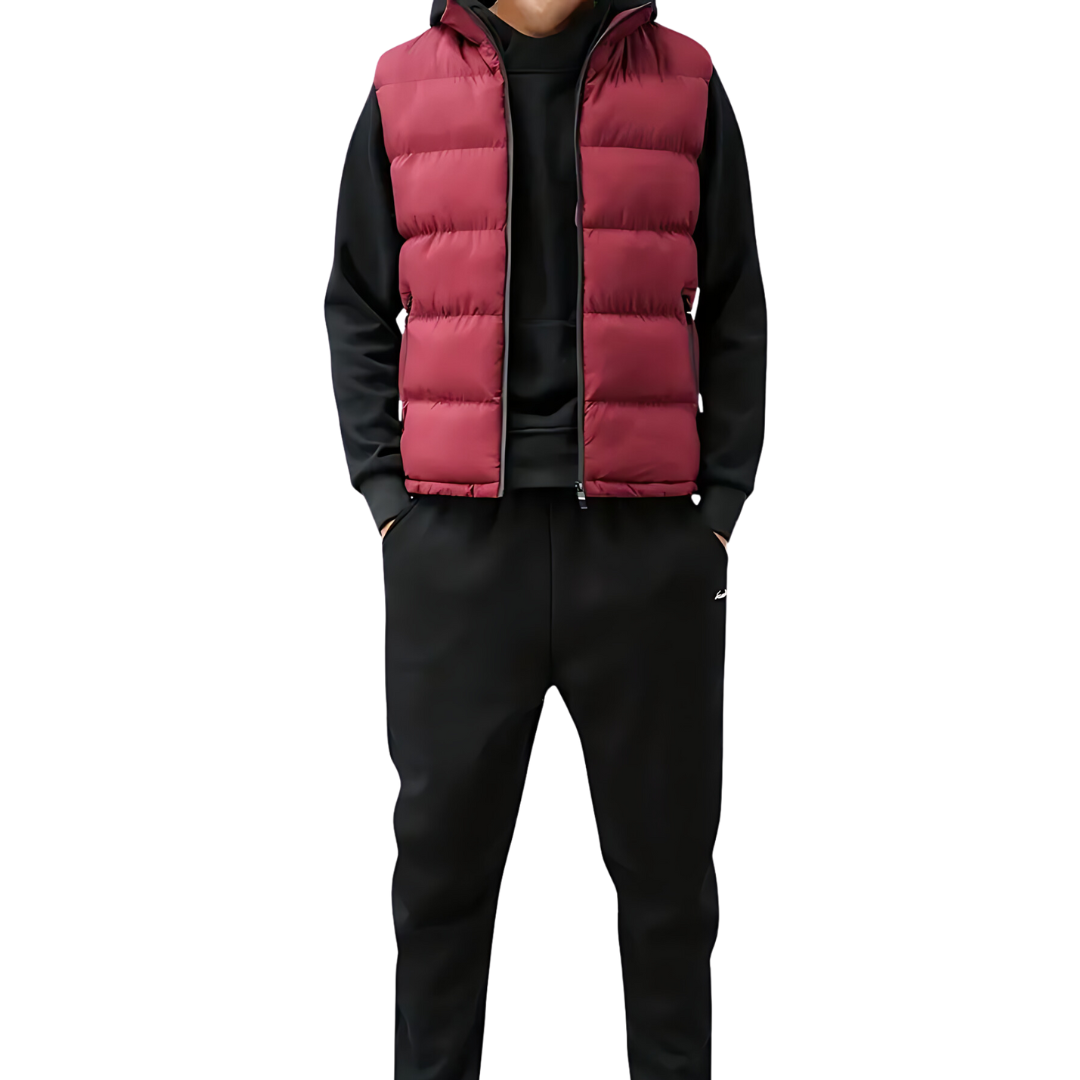 Quentin | Men's Winter Puffer Vest - Layered Style, Dark Blue