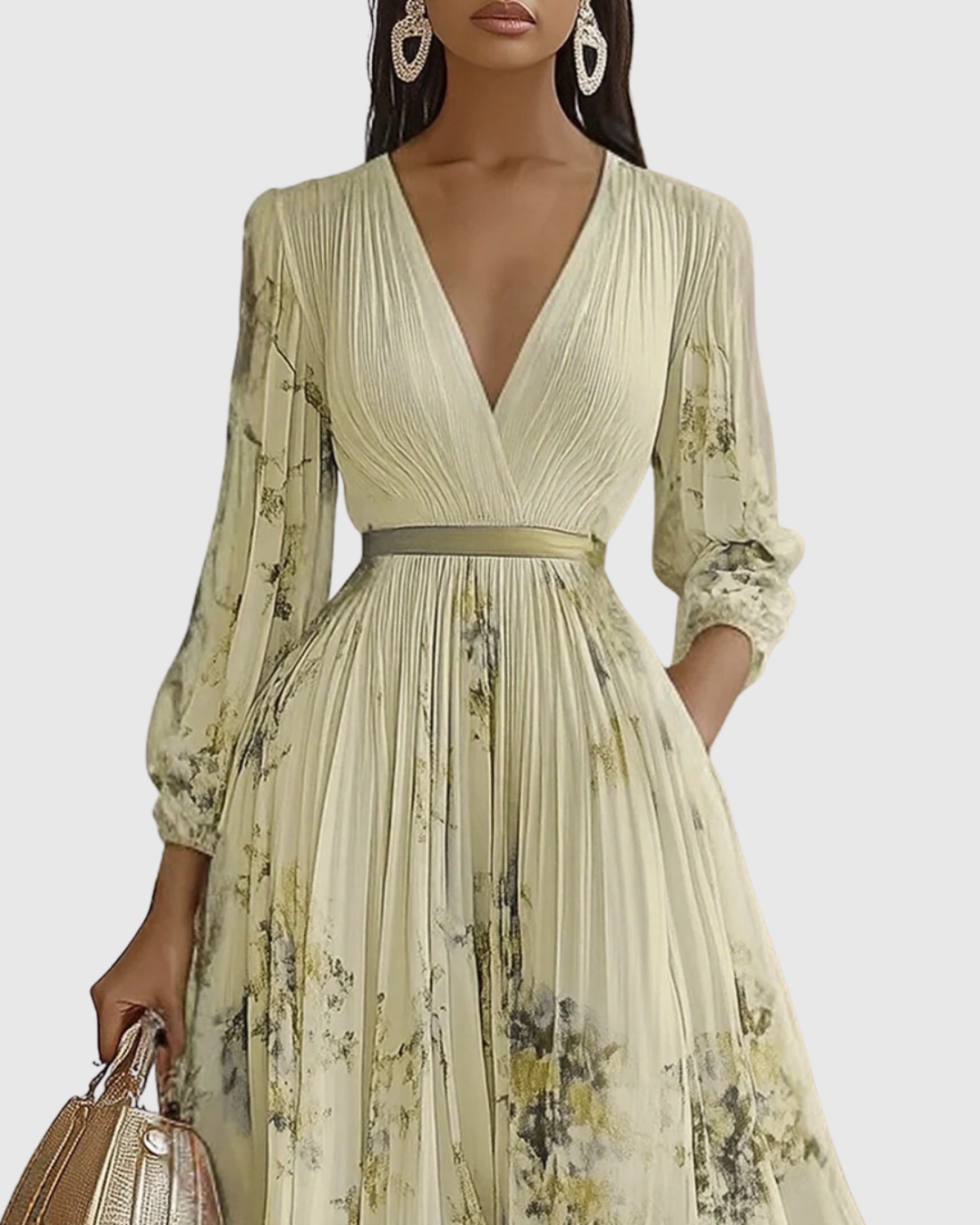 Faith | Floral Midi Dress Sleeveless Pleated - Multi