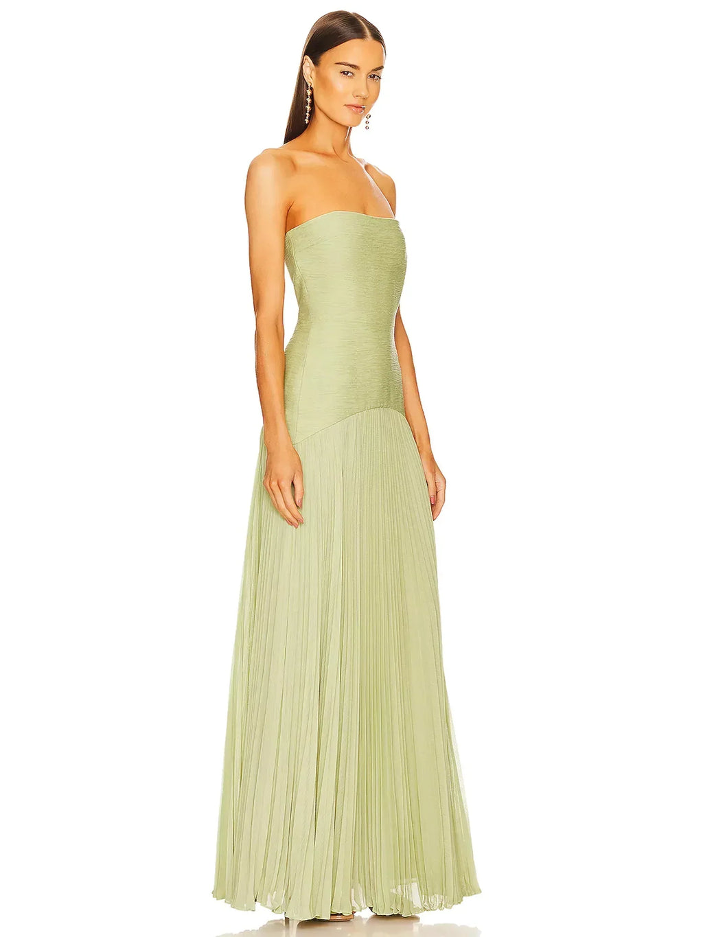 Abigail | Strapless Pleated Maxi Dress - Blush Pink