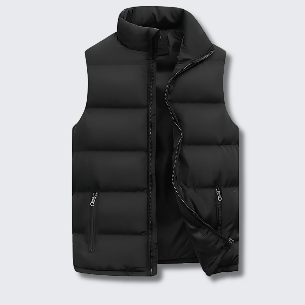 Quentin | Men's Winter Puffer Vest - Layered Style, Dark Blue