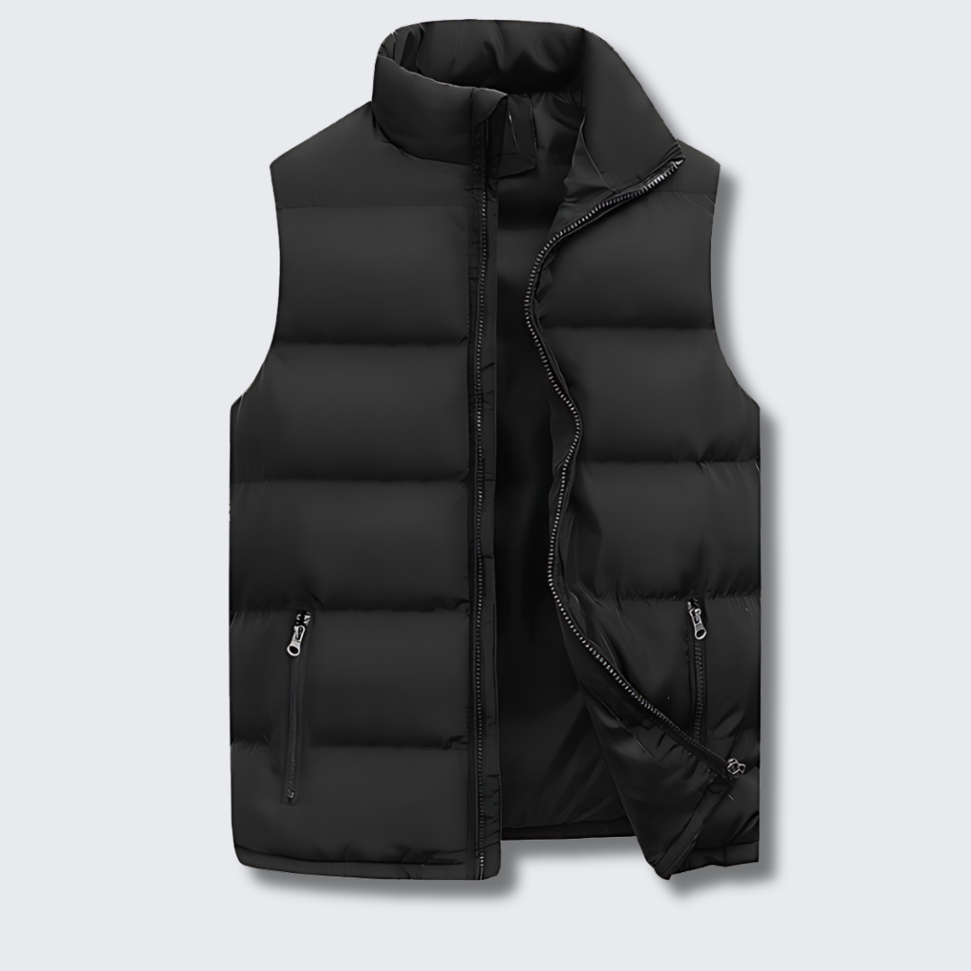 Quentin | Men's Winter Puffer Vest - Layered Style, Dark Blue