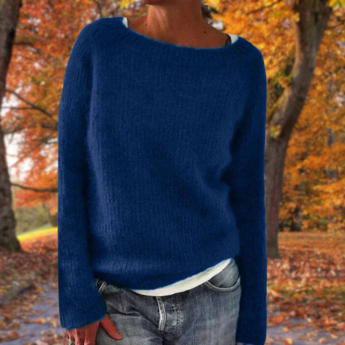 Julie | Relaxed Fit Knit Sweater - Light Grey