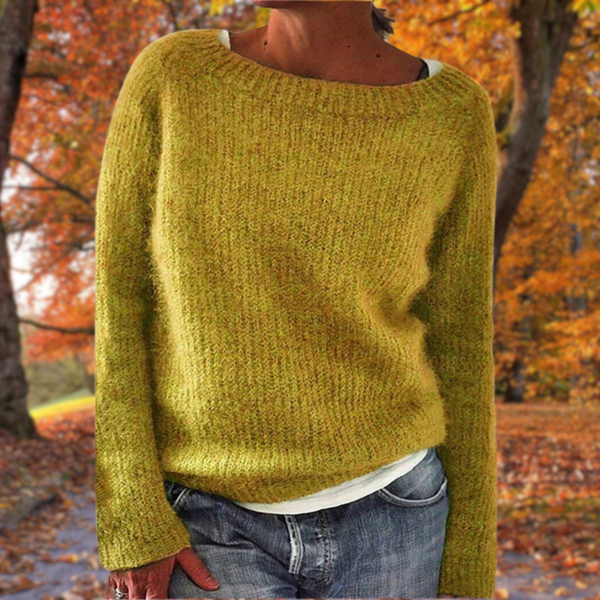 Julie | Relaxed Fit Knit Sweater - Light Grey