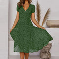Ava | V Neck Midi Dress - Summer Floral Print