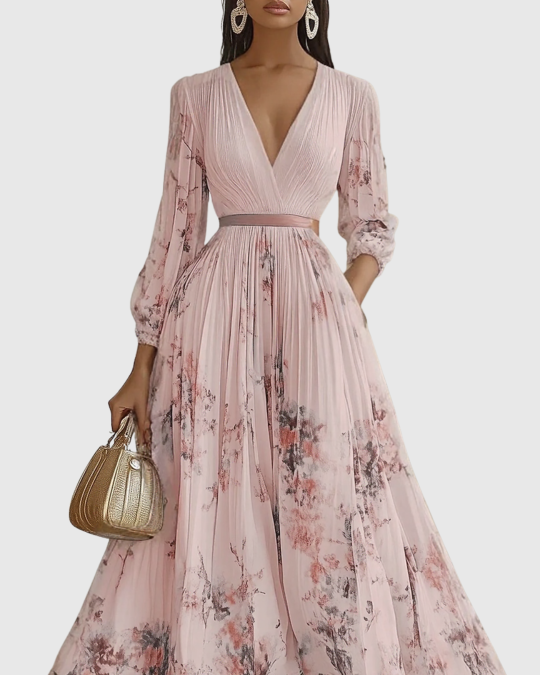 Faith | Floral Midi Dress Sleeveless Pleated - Multi