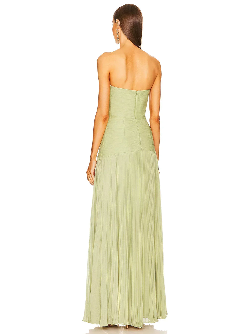 Abigail | Strapless Pleated Maxi Dress - Blush Pink
