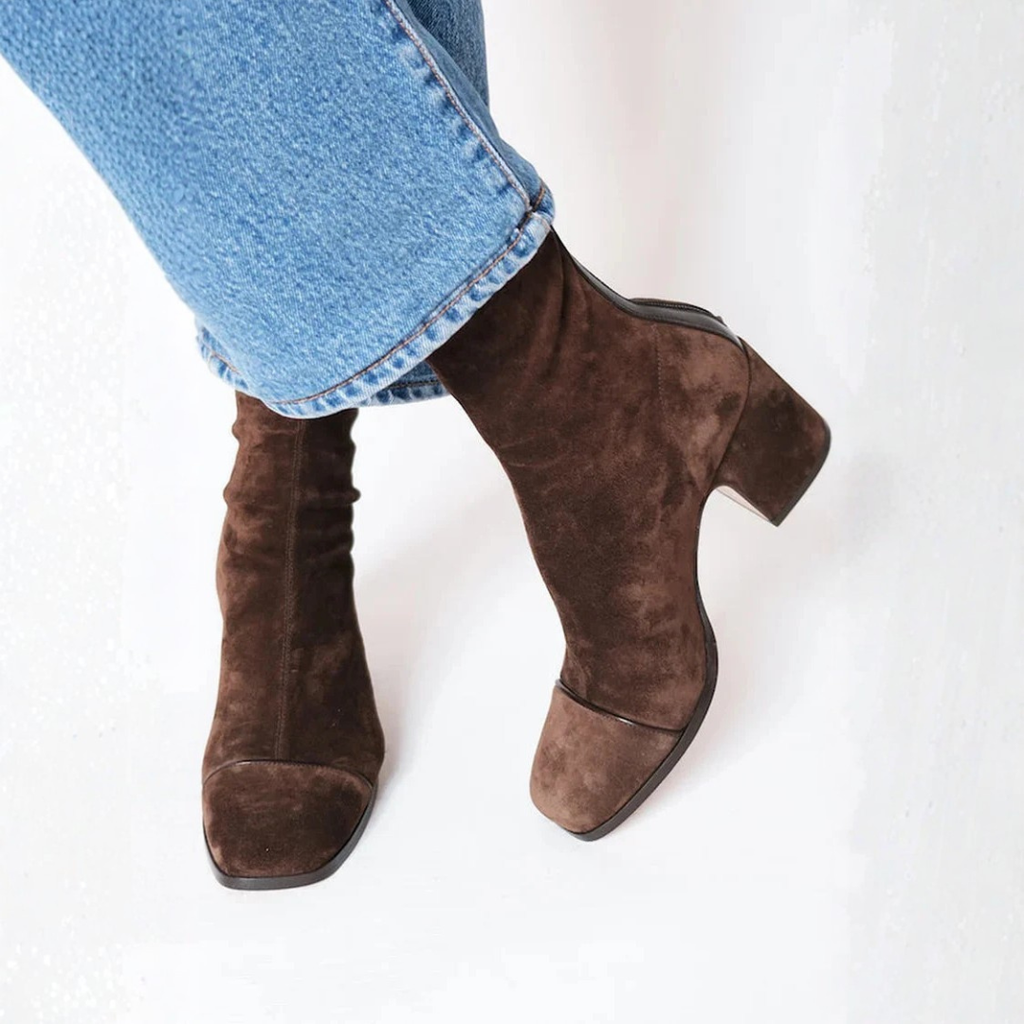 Yvonne | Comfort Heel Boots - Black Leather
