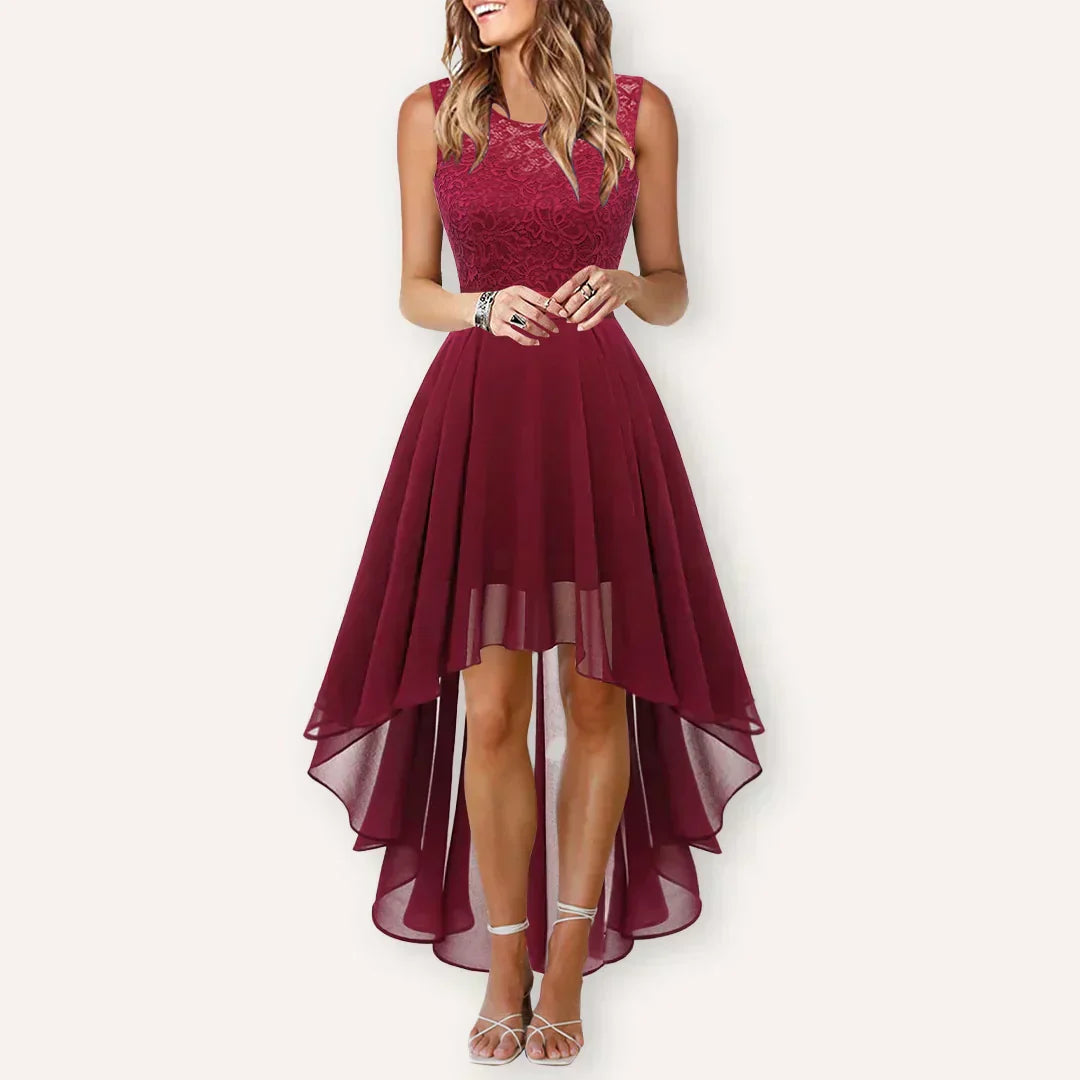 Gabriella | High Low Dress - Blush Pink Cotton Blend