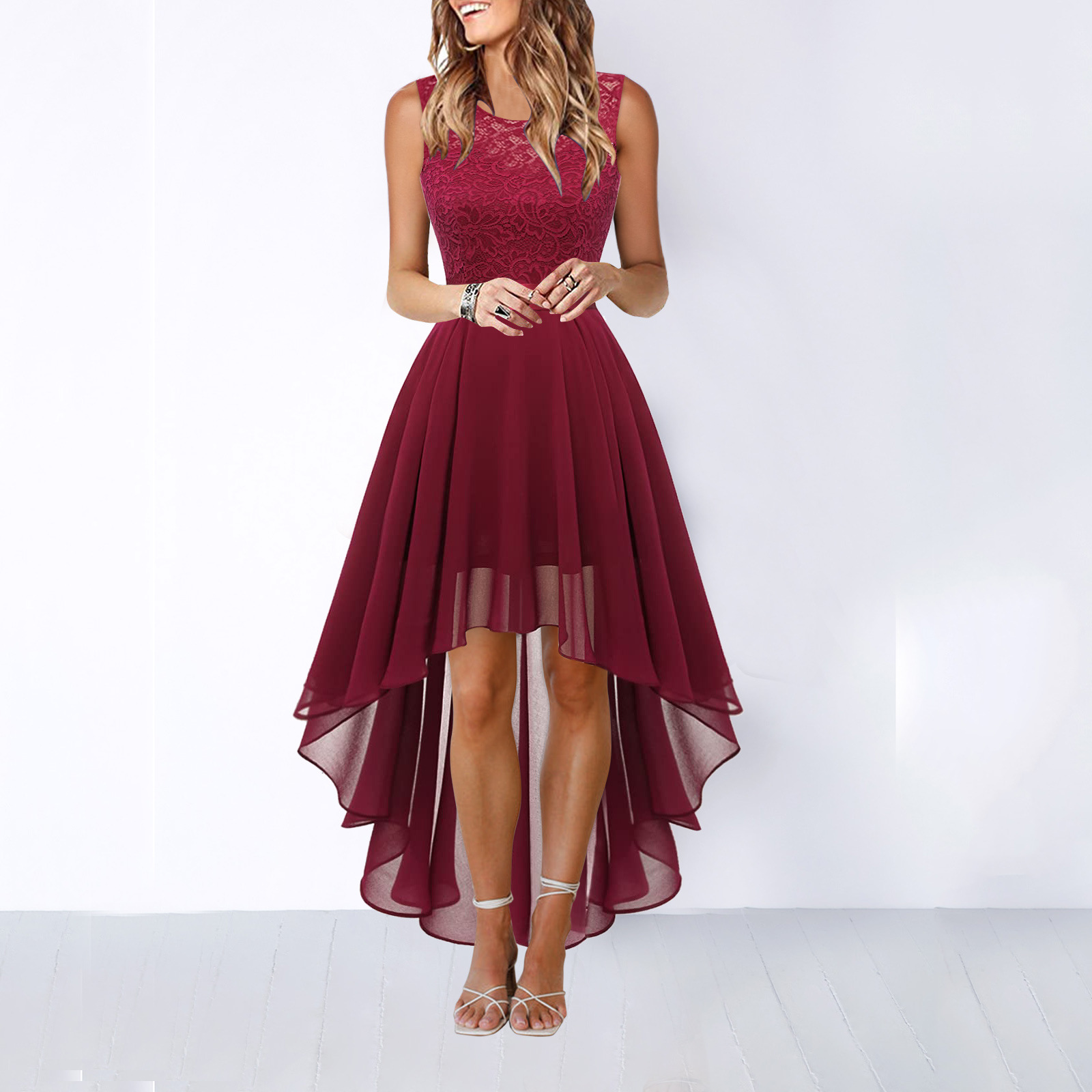 Gabriella | High Low Dress - Blush Pink Cotton Blend