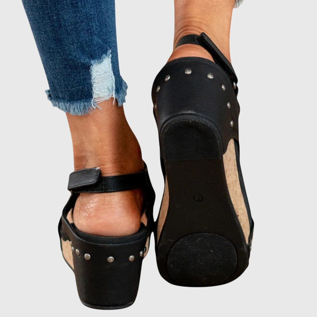 Adela | Orthopedic Sandals - Black Leather