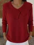 Claire | Women’s V Neck Oversized Collar Sweater
