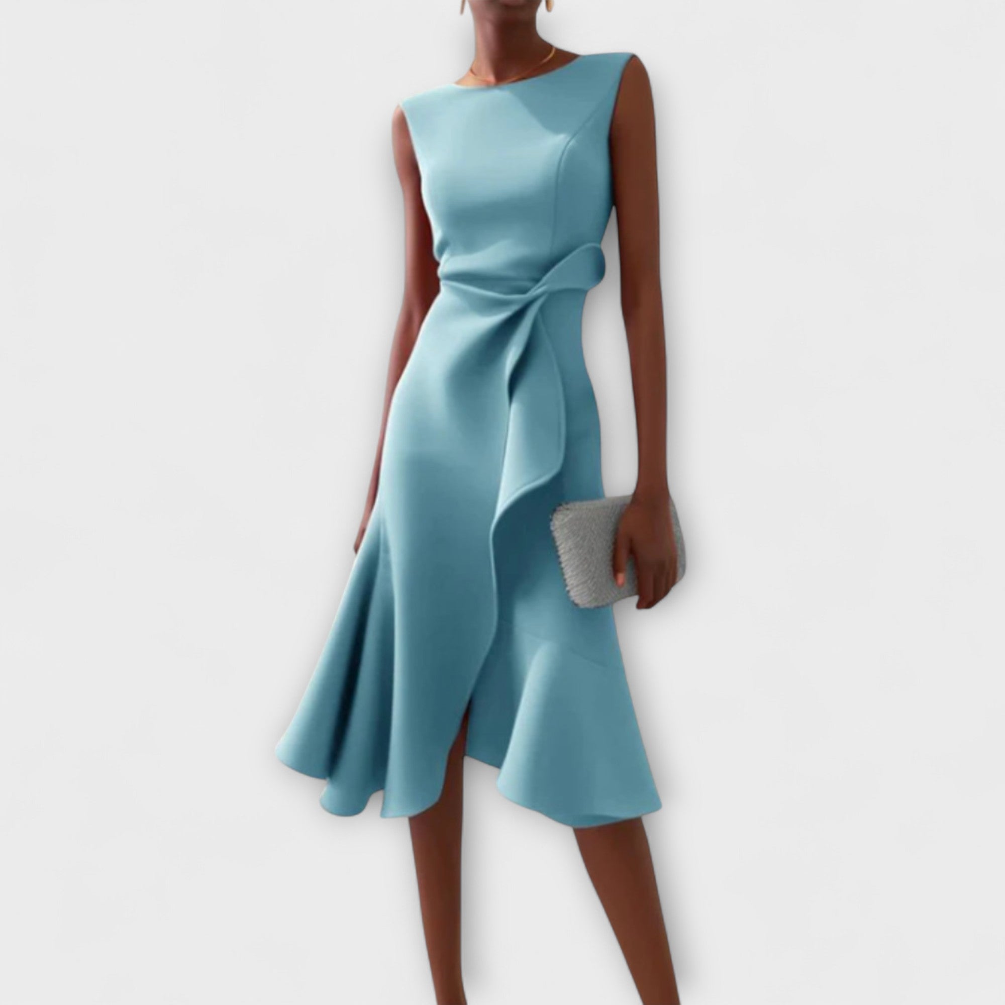 Darlene | Midi Dress - Black Silk