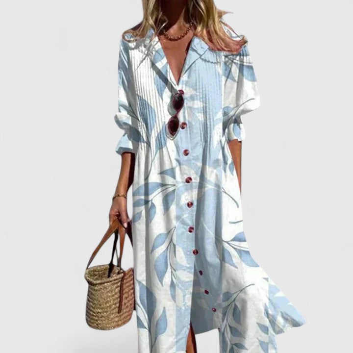 Bailey | Floral Button Front Midi Dress - Multi