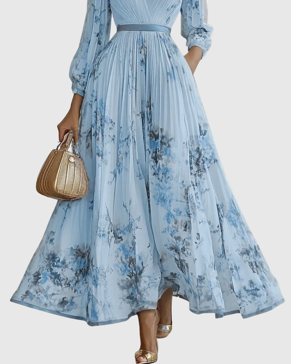 Faith | Floral Midi Dress Sleeveless Pleated - Multi