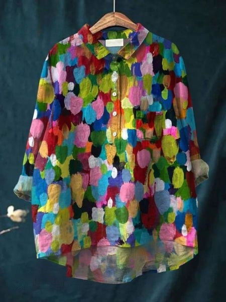 Bella | Floral Button Front Pocket Blouse - Multicolor
