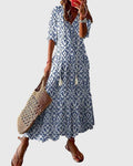Amalia | Boho Vintage Summer Dress - Floral Print Cotton