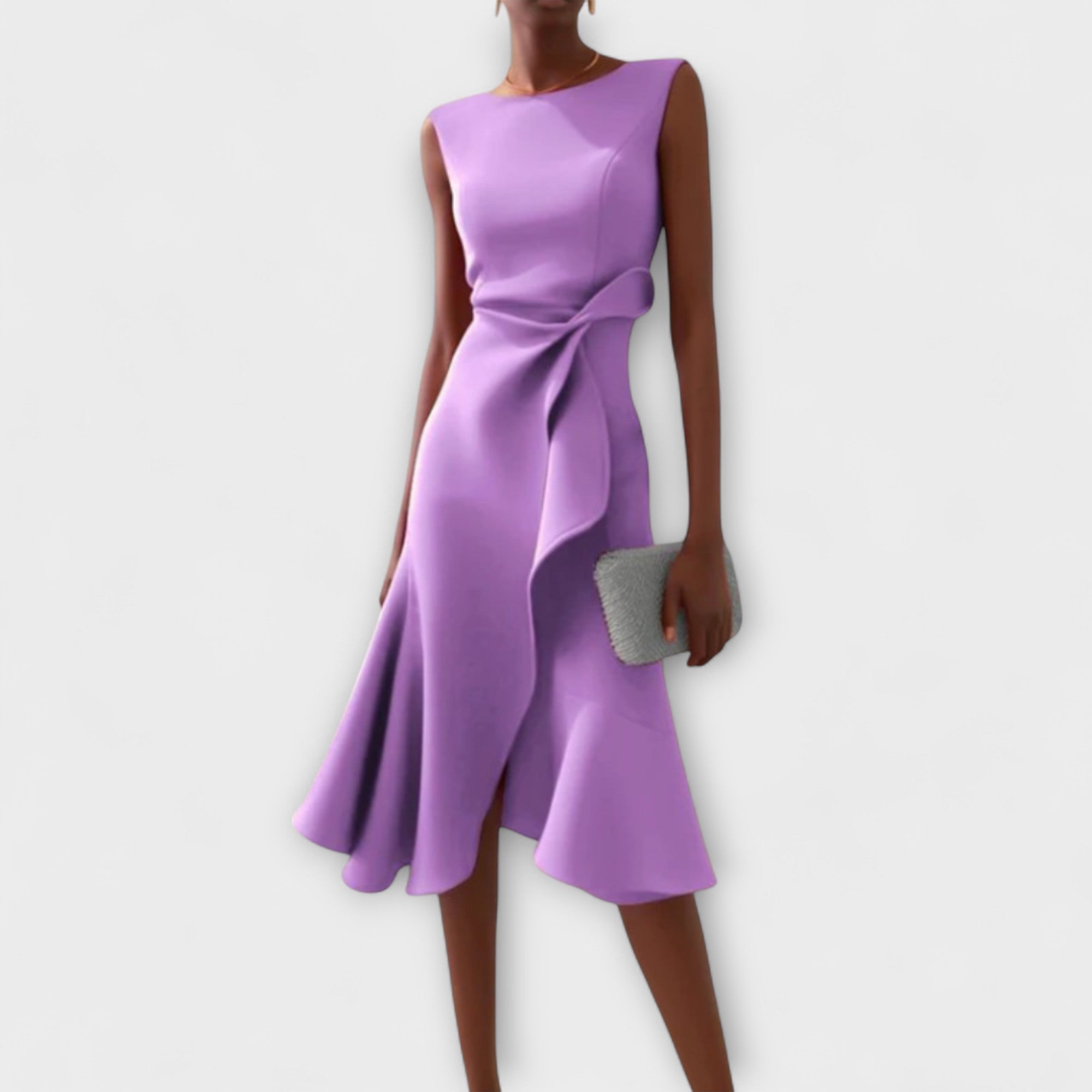 Darlene | Midi Dress - Black Silk