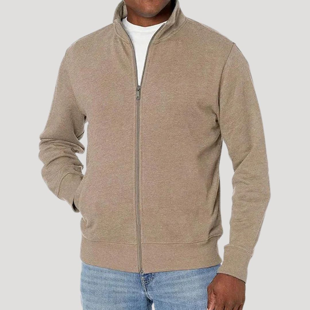 Brian | Casual Spring Zip Jacket - Green Cotton