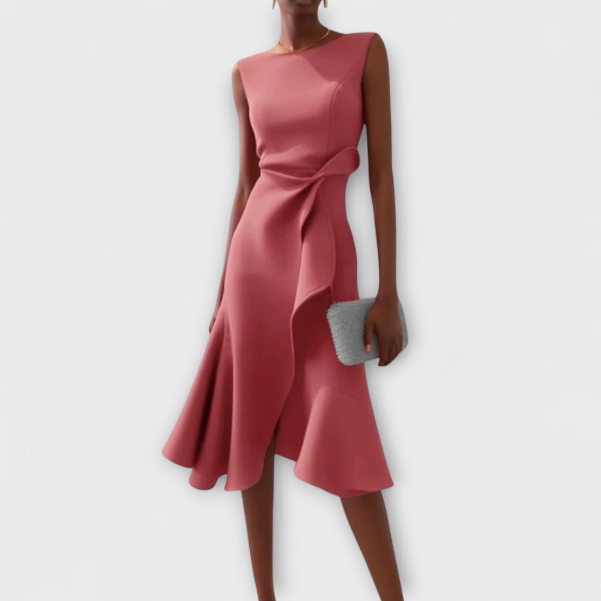 Darlene | Midi Dress - Black Silk