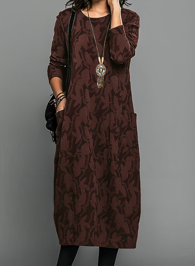 Betty | Elegant Winter Dress - Wool Blend - Navy
