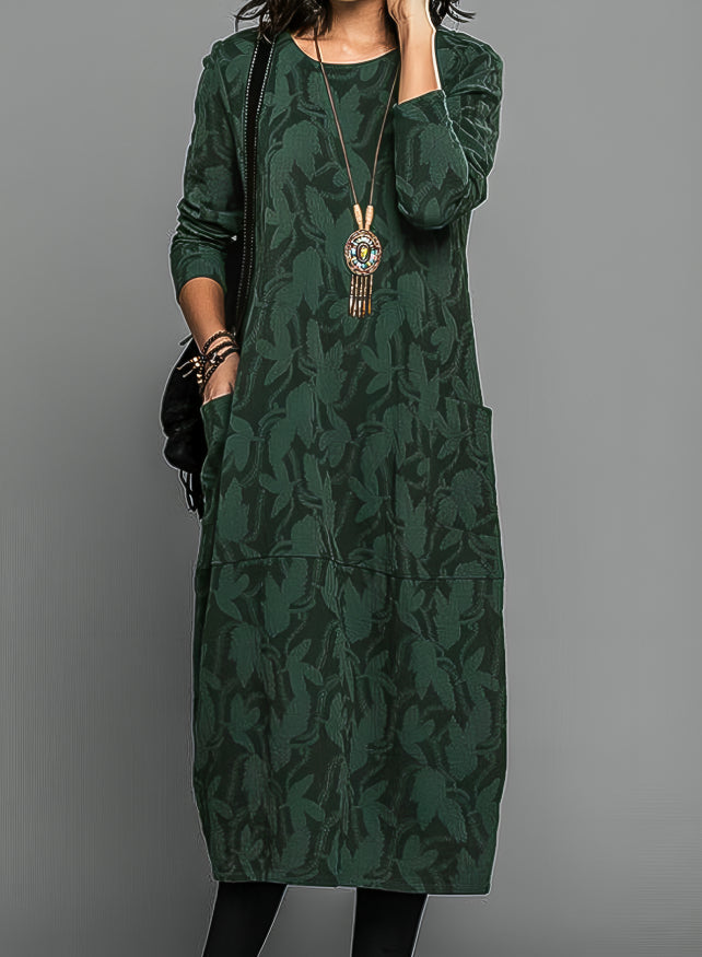 Betty | Elegant Winter Dress - Wool Blend - Navy
